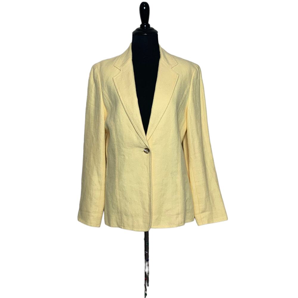 Talbots Pale Yellow Single-Button Blazer - Picture 5 of 9